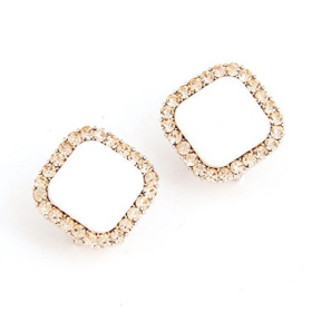 Champagne Diamond White Stud Earrings